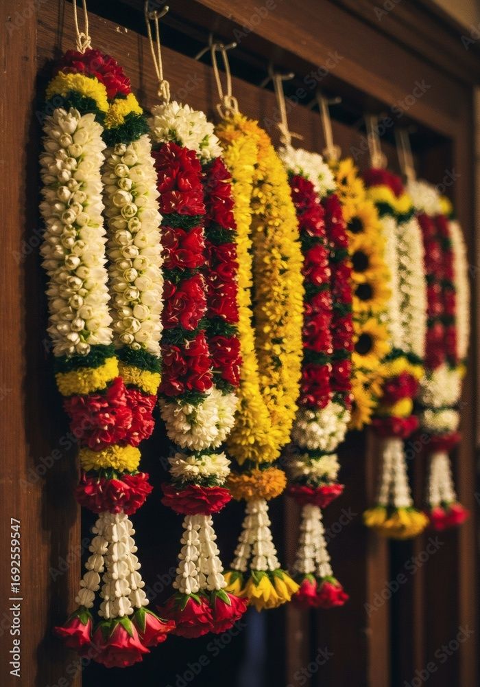 Fresh flower garlands crafted by RKA Arunitha Flowers
