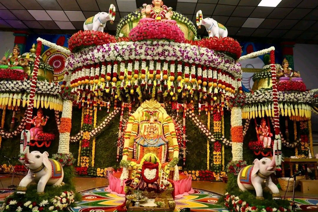 Temple festival flower decoration